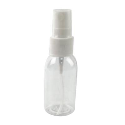 China Skin Care Cream 40 ml Boston Shape PET Plastic Bottle With White Mist Caps For Cosmetic Perfume Spray Bottle for sale