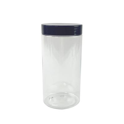 China Clear Wide Open PET FOOD JAR 460ml Cylinder Shape PET Jar With Screw Lid PP Inductive Sealing Liner For Food Packaging for sale