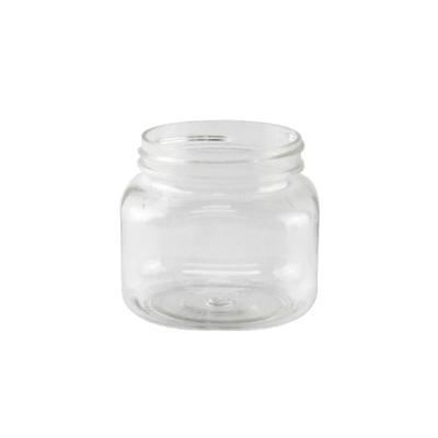 China 3oz 80ml Square PET Eco-friendly Plastic Cookie Container Jar With Aluminum Lid Maker for sale