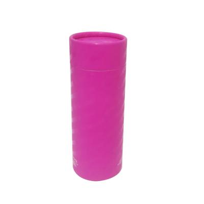 China Recyclable pink rigid cardboard tubes with colored contents and UV words for sunglasses, round straigh form paper tube for sale