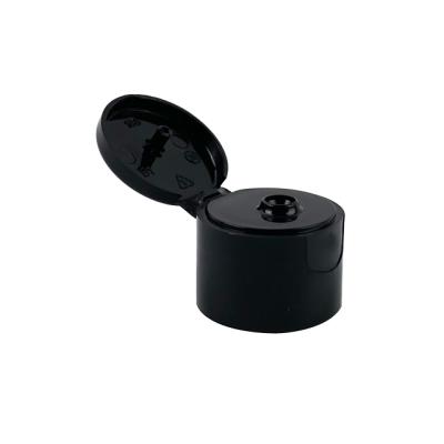 China 24 410 Refillable Shower Gel Caps Black Soft Shake Top Caps For Squeeze Shampoo Bottles for sale