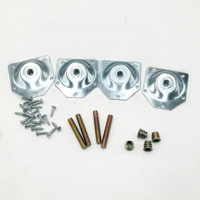 China Modern 4pcs Metal Bolts Coffee Table Sofa Leg Mounting Plates Factory Wholesale for sale