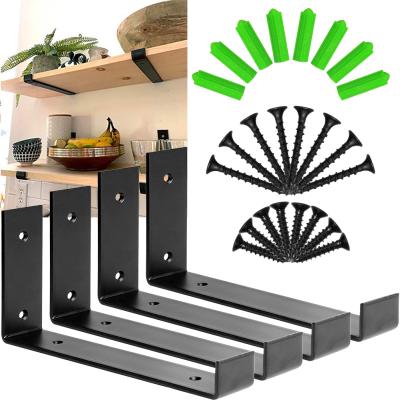 China Modern Heavy Duty Industrial Rustic Industrial Metal Wall Floating Farmhouse Shelf Bracket for sale