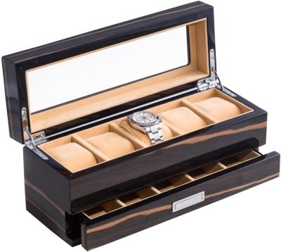 China Wooden Wooden Box Watch Box PU Leather High Quantity 10 Slots Brown Storage In Stock Luxury Watch Box for sale