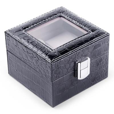 China Luxury Watch Box 2 Slots Watch Storage Box Double Couples Watch Display Box Leather Watch Box Customize for sale