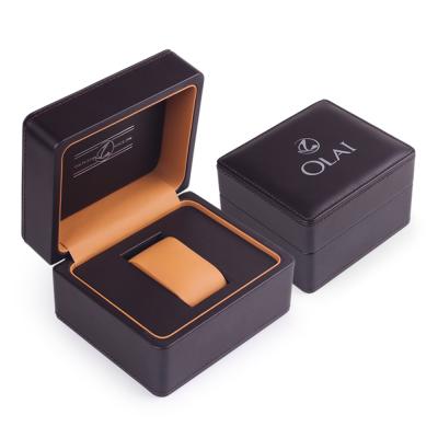 China PU Leather Watch Packaging Box Luxury Leather Watch Box Custom for sale