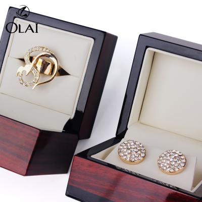 China Wholesale High Quality Recyclable Girls Ring Box Luxury Jewelry Box Wooden Jewelry Box With Custom Logo for sale