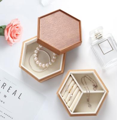 China Recyclable Custom Wooden Jewelry Storage Set Box For Necklace Ring Bracelet for sale