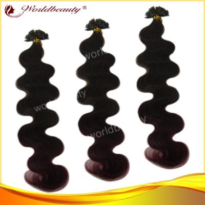 China Onda bicolor del cuerpo de la extensión del pelo de Prebonded de la Plano-Extremidad con la acción grande en venta