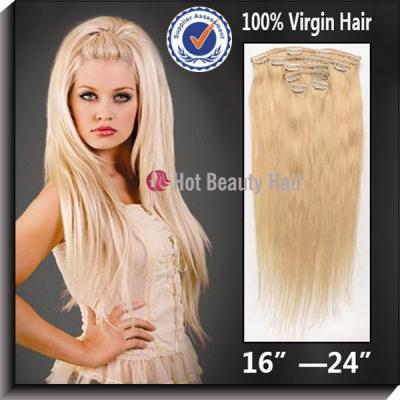 China Extensões retas de seda do cabelo humano do Virgin da onda de Blonds Remy 18