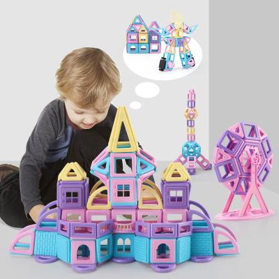 China Preschool Construction Kit Magnetic Tiles Toys 76PCS Educational DIY Toys Girls Sets for sale