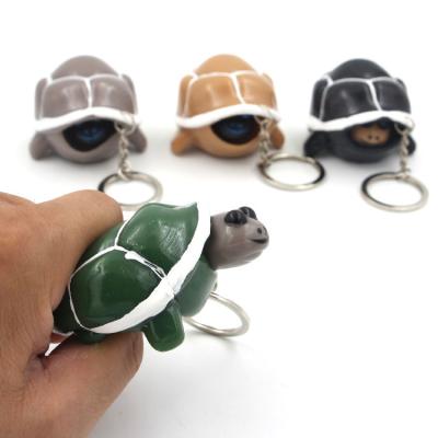 China 2021 New Arrival Mini Toy Turtle Squeeze Toys Cute Telescopic Head Decompression Toy Funny Silicone Turtle Decompression Keychain for sale