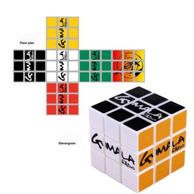 China 2019 Promotional Cartoon Toy 3 Levels Custom Magic Cube 3x3x3 Plastic ABS Advertising Puzzle Magic Cube for sale