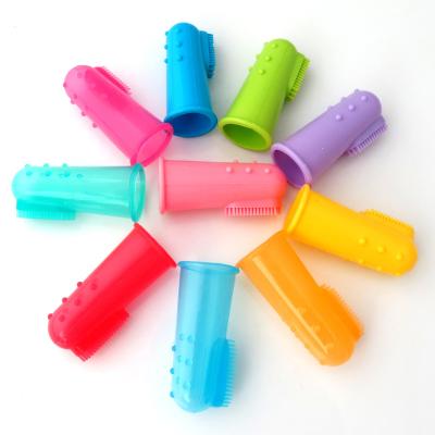 China Pet Teeth Cleaning Hot Sale Silicone Soft Pet Finger Toothbrush Stabilized Teddy Dog Brush Dog Cat Feeds for sale