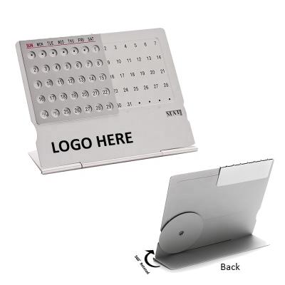 China Table calendar perpetual aluminum foldable desk calendar table calendar for promotion for sale