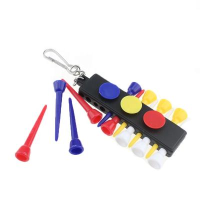 China Hot Selling Flexible Plastic Golf Tee Holder With 12 Wooden Golf Tees&3 Ball Markers for sale