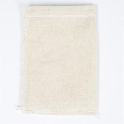 China Canvas Jewelry Bag Wrapping Gifts Upscale White Muslin Cotton Fabric Small Fine Bag for sale