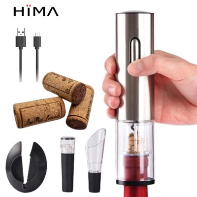 China Viable Electric Automatic Wine Opener Stainless Steel Corkscrew Openers Rechargeable Electric Wine Bottle Opener Set for sale