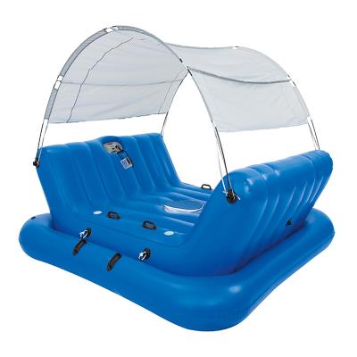 China Water Parks Water Bed Fashion Inflatable Floating Recliner Backrest Tier Floating Tent for sale