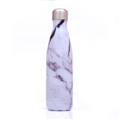 China 17 Ounce PORTABLE Marble Pattern BPA Free Stainless Steel Vacuum Thermos Cola Shaped Cool Drinking Water Bottle To Keep Cold For 24 Hours for sale