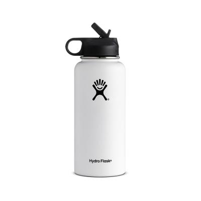 China Customized Viable Logo Gym Sport Water Bottle Stainless Steel Vacuum Insulated Water Bottle With Wide Mouth Lids for sale