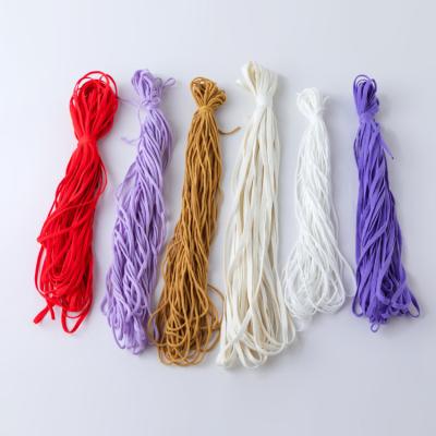 China Elastic Running Bungee Rope 3mm 4mm 5mm 6mm Around Flat Spandex Elastic Band Nylon Elastic Earloop for sale