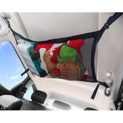 China Car Easy Interior Roof Compartment Luggage Ceiling Roof Car Cargo Mesh Storage Mesh Overhead Mesh Bags For Sale for sale