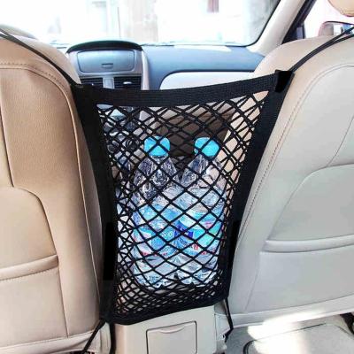 China Universal Thickened Car Storage Mesh Seat Organizer Network Elastic Net Bag Storage Holder Pocket Accessories for sale