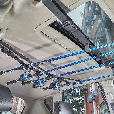 China Durable Portable Adjustable Fishing Rod Carrier Straps For Interior Rod Transport Holder 5 Slot Vehicle Fishing Poles Holder Rack for sale