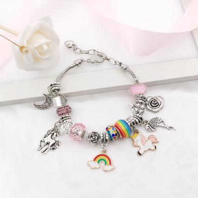 China Creative Custom Colorful Box DIY Unicorn Charm Bracelet For Girls from Crystal Beads Bracelet Birthday Gift DIY Bracelet and Boys for sale