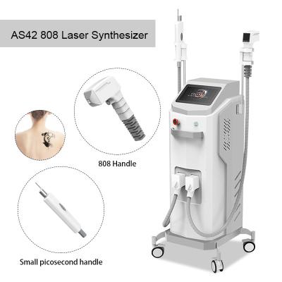 China 2 In 1 755 808 1064 3 Wavelength Diode Hair Removal And Picosecond Laser Picolaser Tattoo Machine for sale