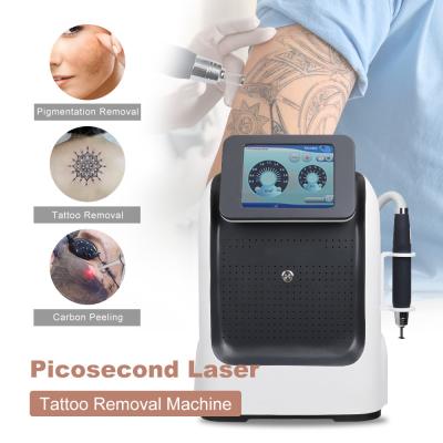 China Máquina profesional de eliminación de tatuajes por láser de Portbale Picosecond Pico 532 1065nm Máquina de blanqueamiento de la piel con peeling de carbono en venta