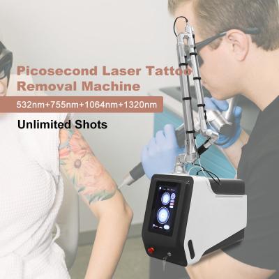 China Portable Q Switched Pico Laser Machine 1064nm Tattoo Entfernung Schönheitsgerät Fabrik zu verkaufen