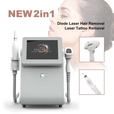 China AS15 Nuevo portátil 2In1 808nm Diodo de depilación de belleza dispositivo de Picosecond Laser de eliminación de tatuajes máquina para salón de belleza en venta