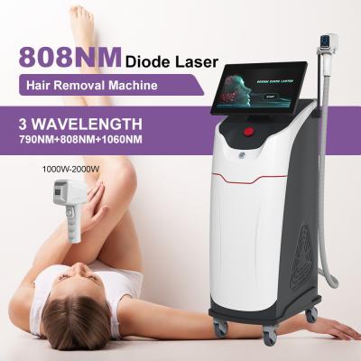 China Beauty machine manufacturer for 808nm Diode Laser Hair Removal Triple Wavelength 755+808+1064nm 500W-1600W Hair Remover for sale