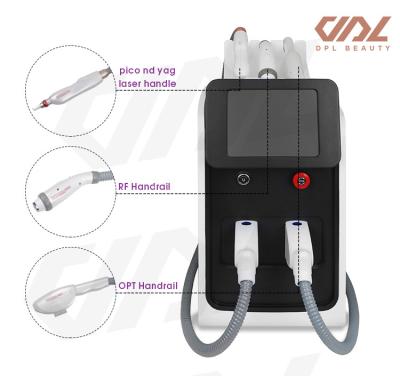 China Portable 3 in 1 Multifunctional E-light IPL RF Nd Yag Laser Machine with 808 Diode Laser for Beauty Salon for sale