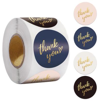 China Decorative Sticker Custom Thank You Sticker Roll With Box Black To Support Small Business Thank You Sticker for sale