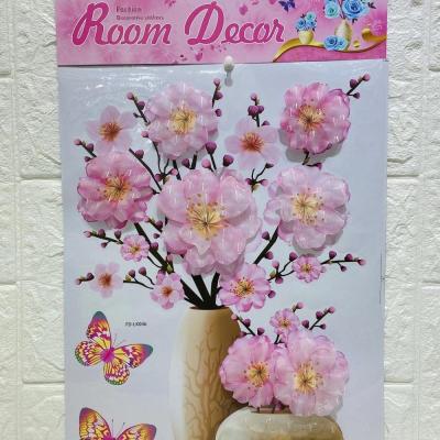 China Removable 7D 8D Vase Flower Home Decor Sticker Wall Sticker 3D Home Decorative Decoration for sale