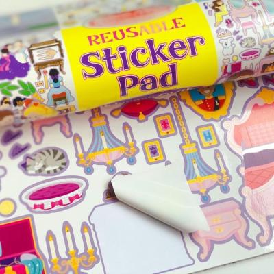 China Color Sheet With Custom Sticker Sheet No Static Glue Reusable Sticker Book Sticker Pad Activity Pads Book for sale