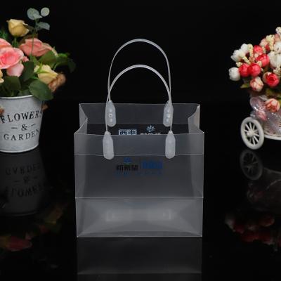 China Wholesale Customized Recyclable Waterproof Reusable Custom PVC Clear Transparent Tote Bag With Handle for sale