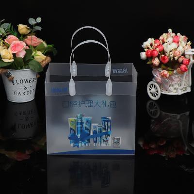 China Wholesale Customized Recyclable Waterproof Reusable Custom PVC Clear Transparent Tote Bag With Handle for sale