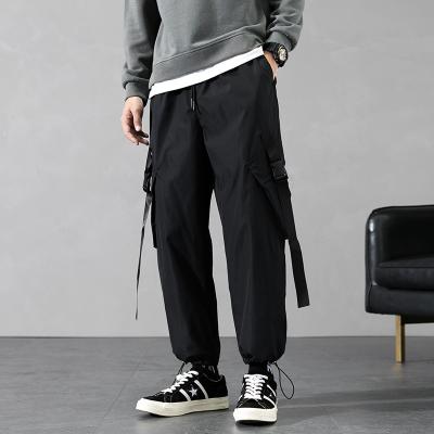 China RTS Mens Trouser Anti-pilling Pants Solid Casual Poly Drawstring Sports Cargo Pants for sale