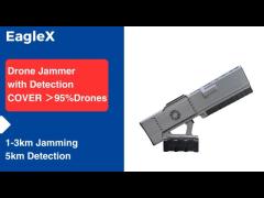 3KM Drone Jammer With 5KM Detection Detector 900MHz 1.5GHz 2.4GHz 5.8GHz Jammer Gun All In One