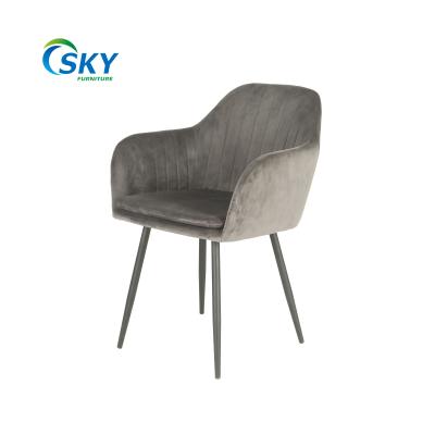 China Adjustable Home Luxury Modern Metal Velvet (Height) SKY Dining Room Set Furniture Table Chairs for sale