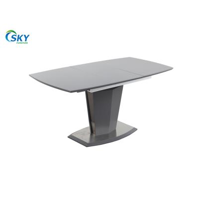 China SKY Foldable Modern Square Length Adjustable Tempered Glass Dining Table Folding Table for sale