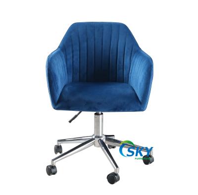 China SKY Adjustable Nordic Home Office Modern High Quality (Height) Blue Relaxing Chair With Wheels Lounge Swivel Home Office Chair for sale