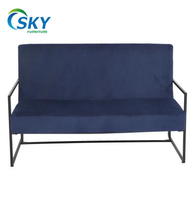 China Sofa bed SKY uniquely designed metal frame two seat velvet sofa for living room for sale