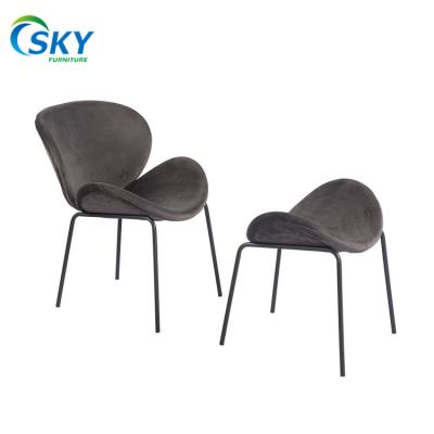 China Wholesale Modern SKY Modern Living Chairs Sofa Chair And Stool Roll Shape Velvet Sofa With Stool for sale