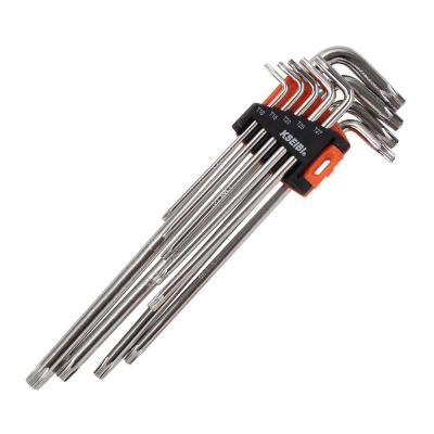 China Star and Hex Torx Premium Hardware Premium Allen Key Wrench Set 9pcs CRV for sale