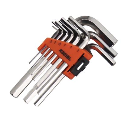 China Professional Car Repair KSEIBI 1.5-10mm Hex Key Wrench Set Long 9-PC For Car Repair for sale